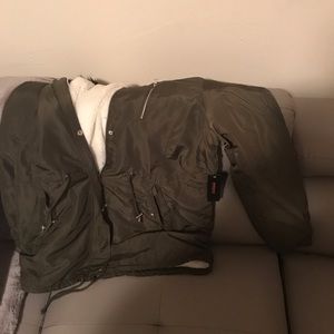 “Keep me hot olive jacket” Olive color *Brand New”